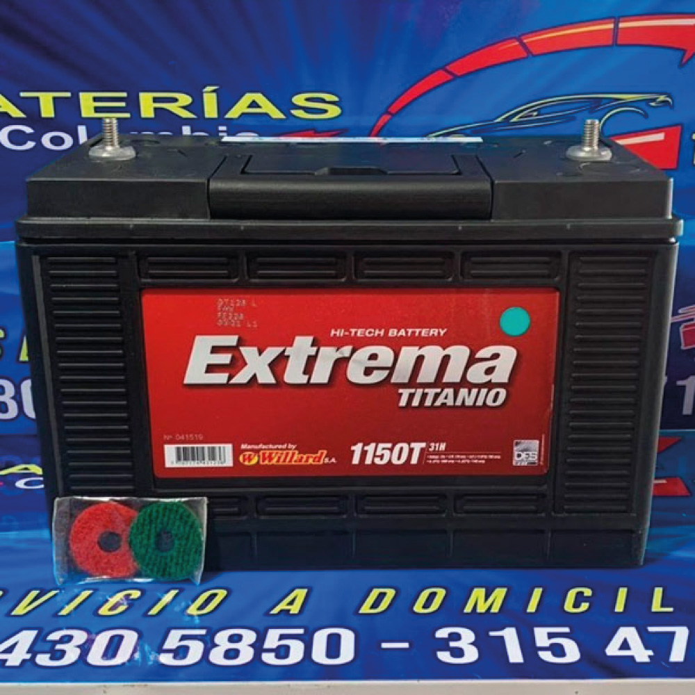 Batería Willard Extrema Titanio Caja 30H-31H tornillo 1150 Polaridad Izquierda