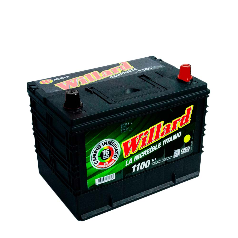 Batería Willard Titanio Caja 34 / 1100 Polaridad Derecha