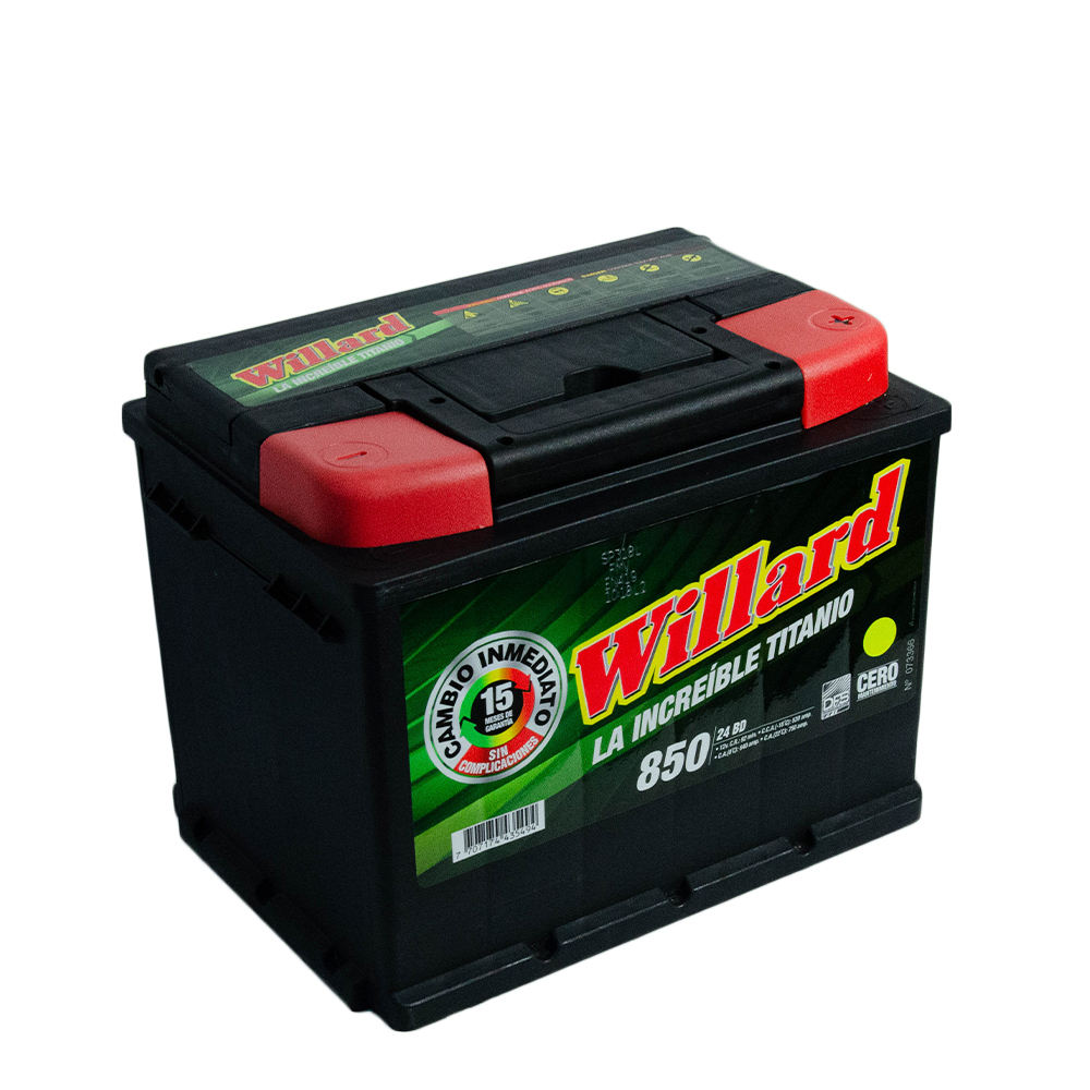 Batería Willard Titanio Caja 24-47 / 850 Polaridad Derecha